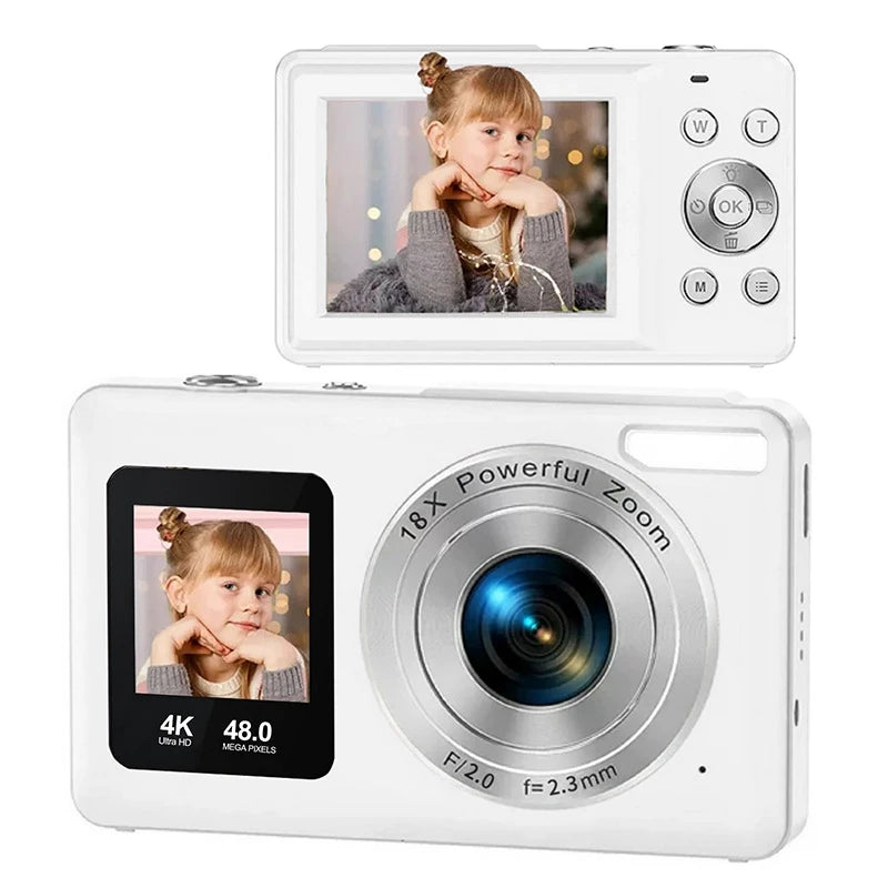 4K Digital Camera 48MP Dual Screen, Auto Focus Anti-Shake 16X Zoom