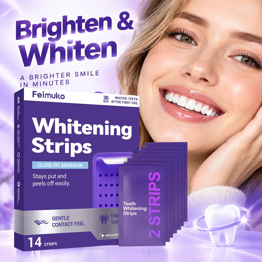 Purple Teeth Whitening Strips Kit Professional Stain Removal