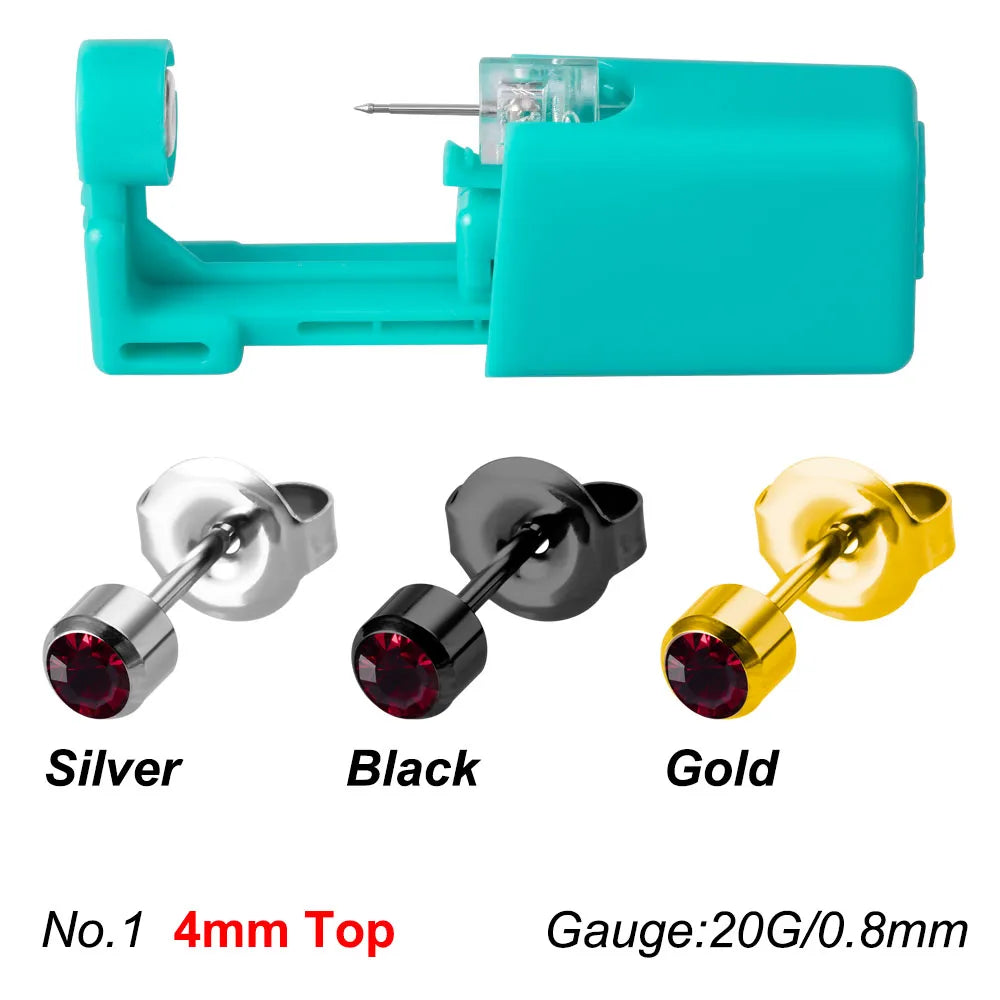1PC Green No Pain Cartilage Tragus Helix Piercing Gun