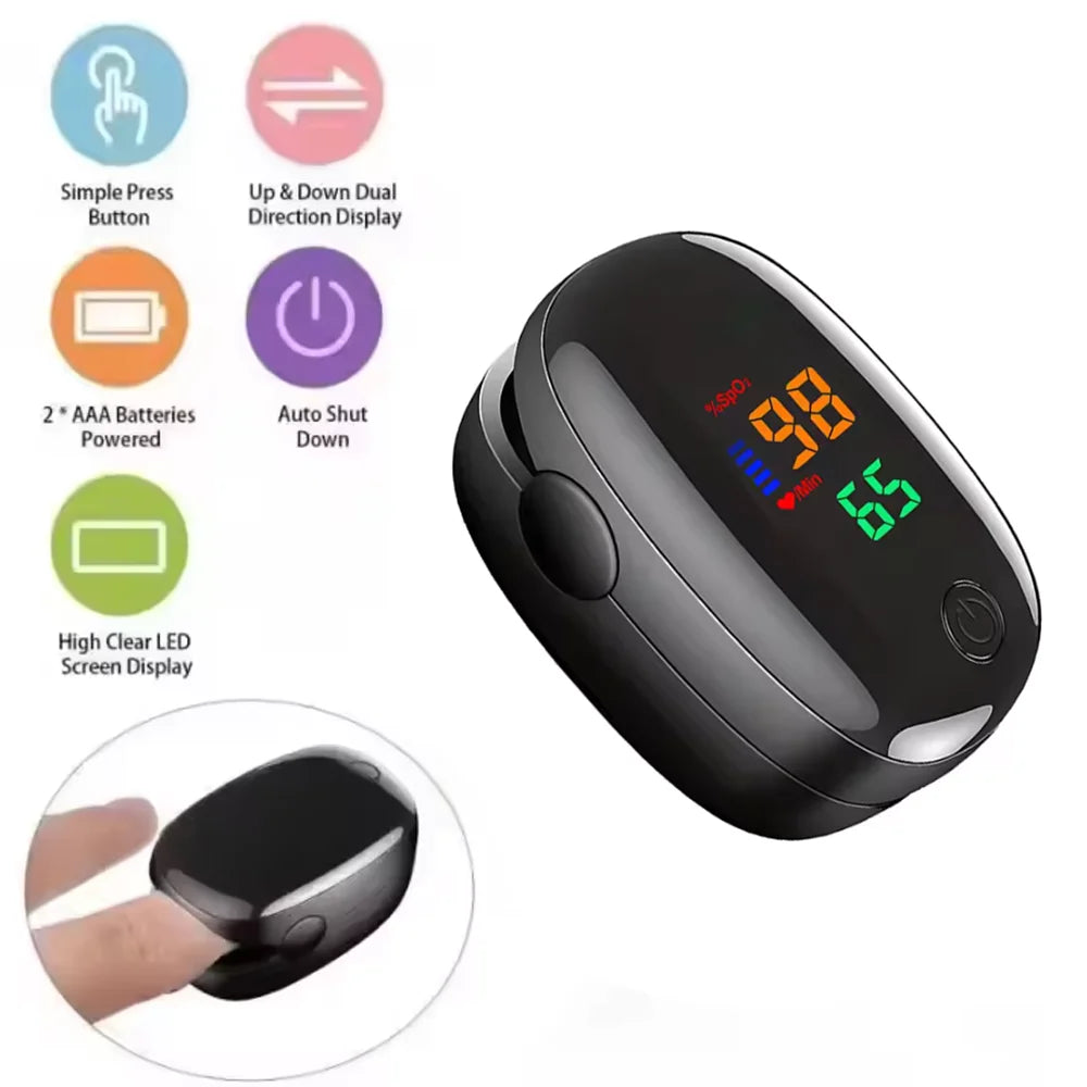 1pc Finger Pulse Oximeter Medical Portable Blood Oxygen Oxymetre Heart Rate Saturation Meter OLED Oximetro De Dedo LED Display
