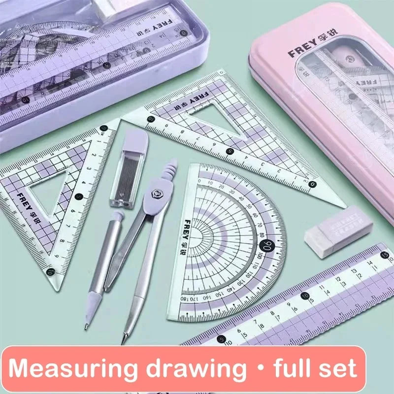 7Pcs Back to School Math Geometry Set Multi Function Drawing Tools