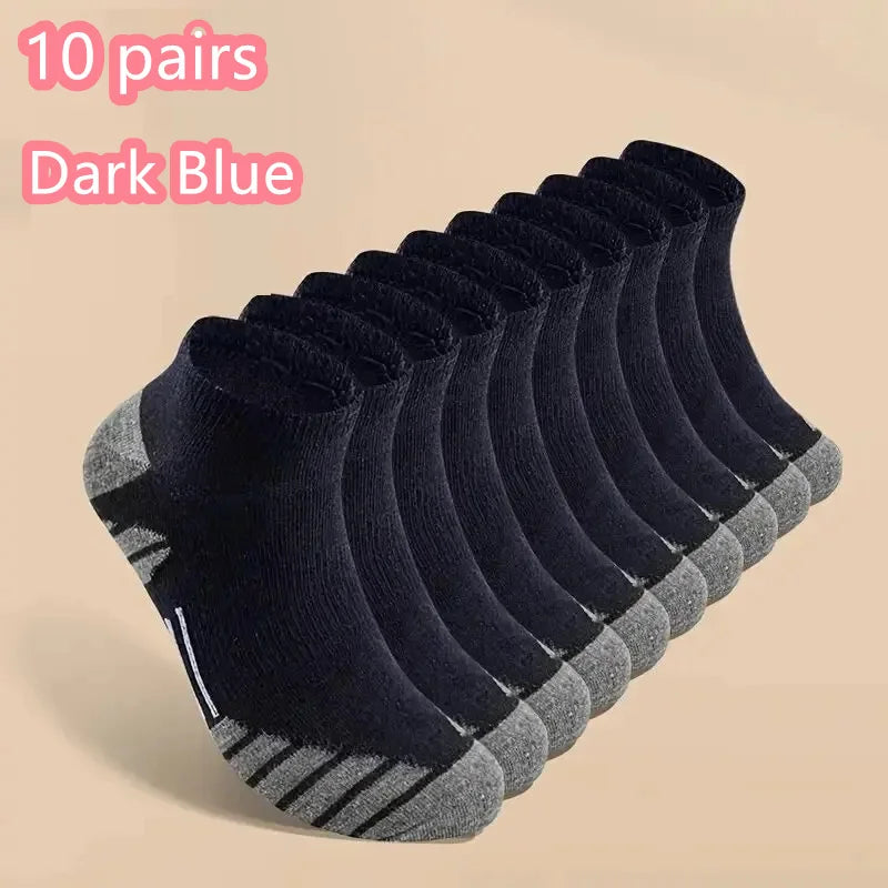 1/10/20 Pairs Ankle Athletic Running Socks Cushioned Cotton Breathable Low Cut Sports Tab Socks For Men And Women