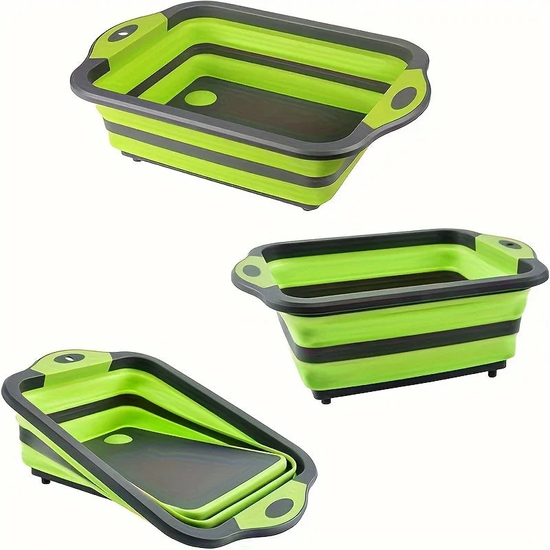 2-in-1 Portable Basin: Saves space, has sink & storage. Durable PP for camping, travel, home. All-season use.