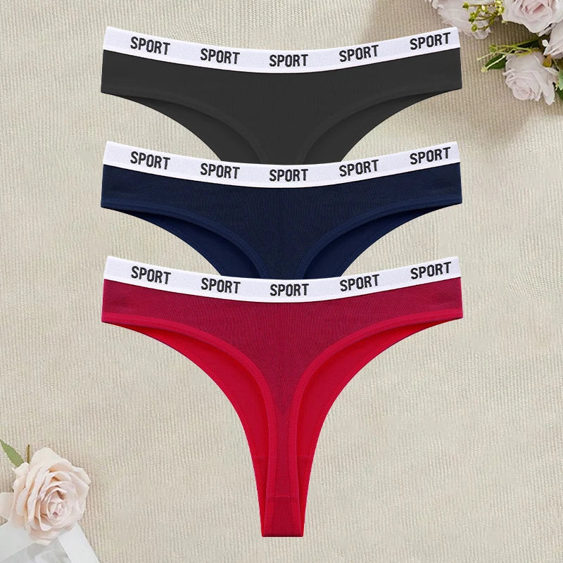 3Pcs/Set Seamless Cotton Panties For Women Soft Letter Embroidered G-strings Underwear S-XL Female Breathable Sexy Lingerie 2026