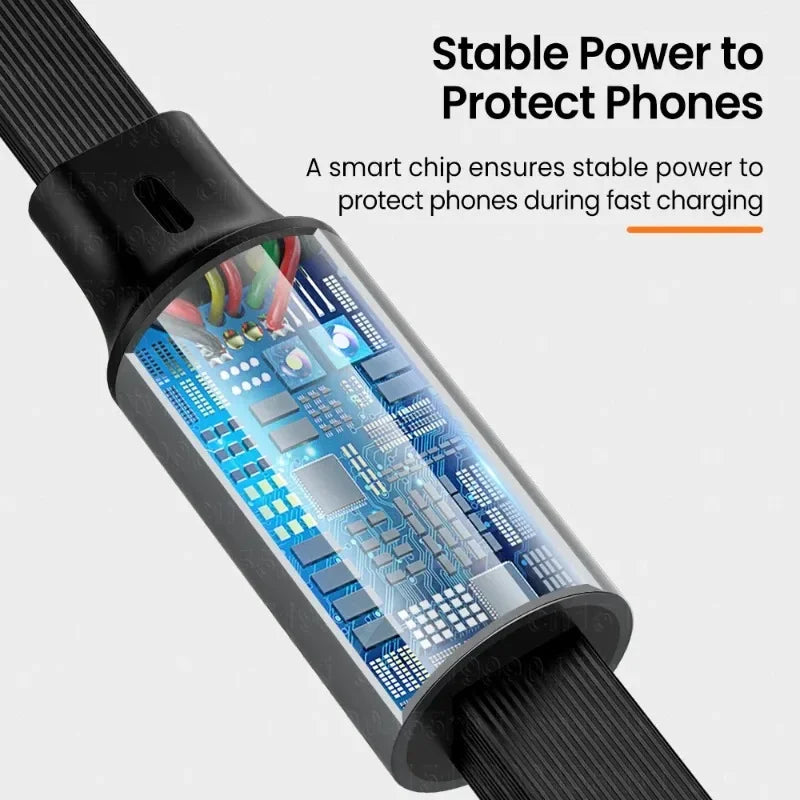 5A 120W 3 in 2 Fast USB C Cable for Huawei/Honor iPhone Samsung