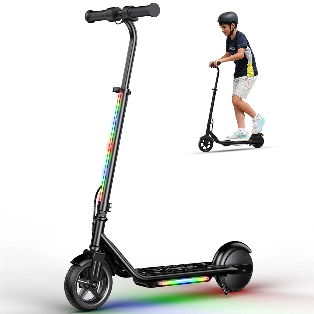 Kids Electric Scooter K2Pro 150W Motor 6 Inch Tires 18V Battery 16km H Top Speed 6-9km Range Orange Black 3 Speed Gears with LED