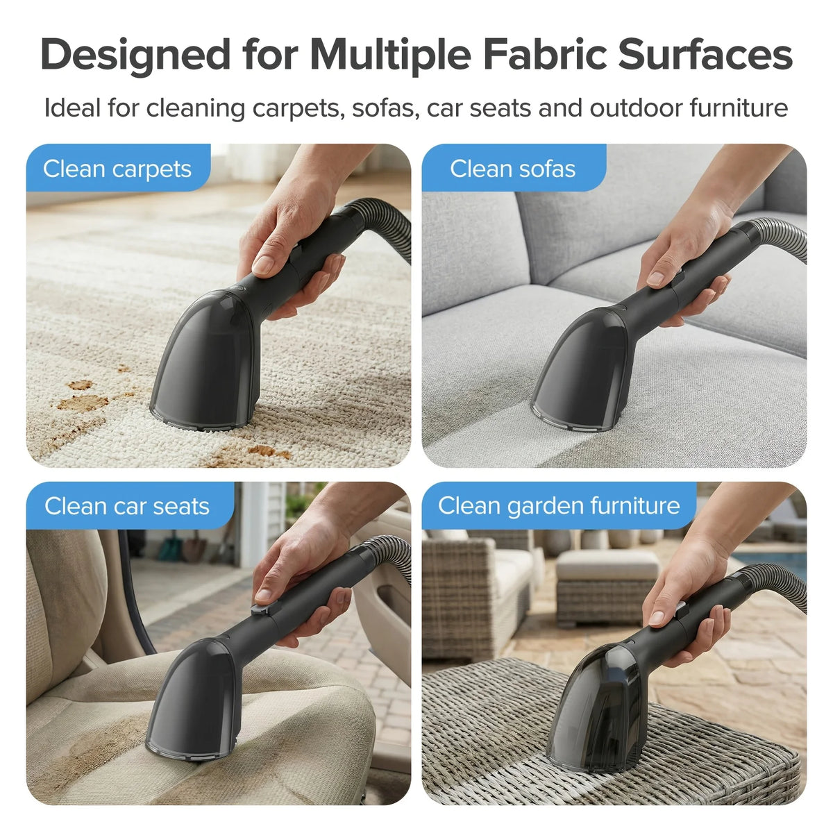 Lubluelu V2 Portable Carpet Upholstery Spot Cleaner 3-in-1 Spray Brush Vacuum