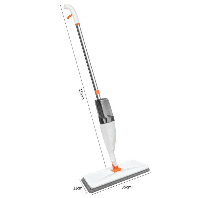 New Large Household Spray Mop With Replaceable Microfiber Pad For Wet And Dry Cleaning