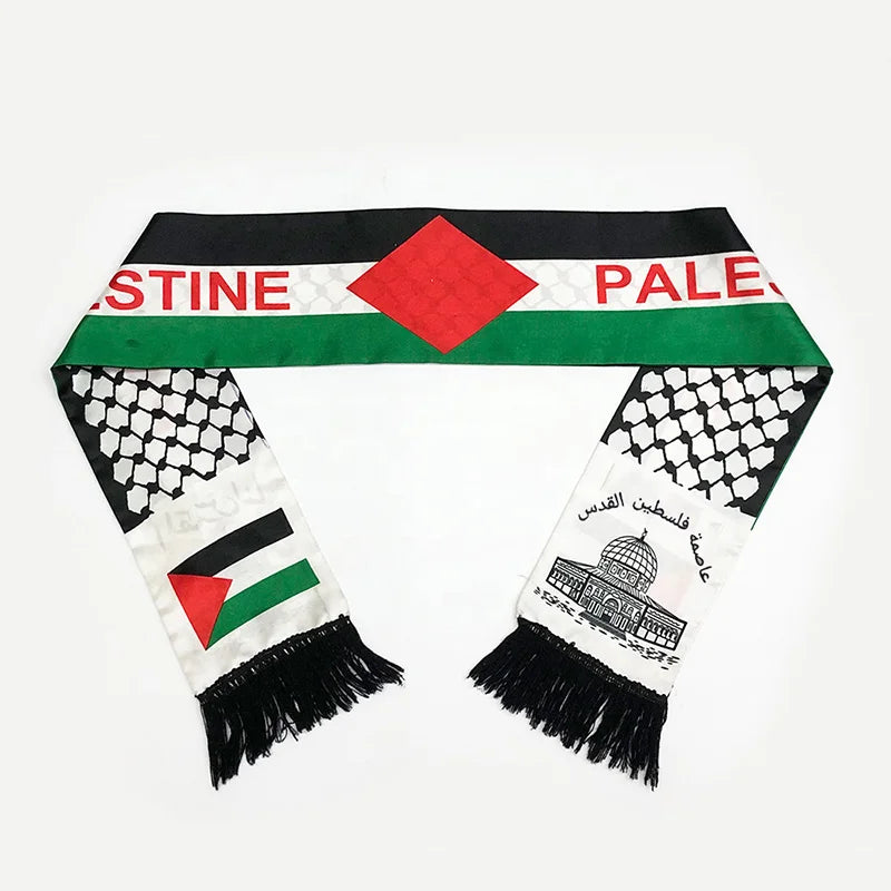 New Palestine Flag Scarf Shawls Fall Pashmina Shawl Wrap Palestinian Hatta Kufiya Keffiyeh Large Scarves With Tassel