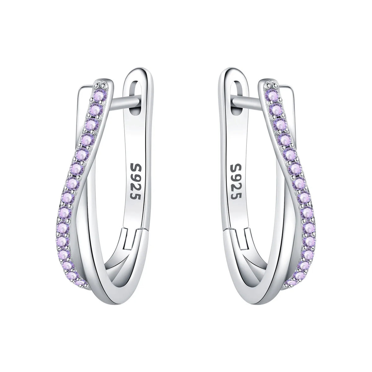 925 Sterling Silver Star Twisted Line Earrings Jewelry