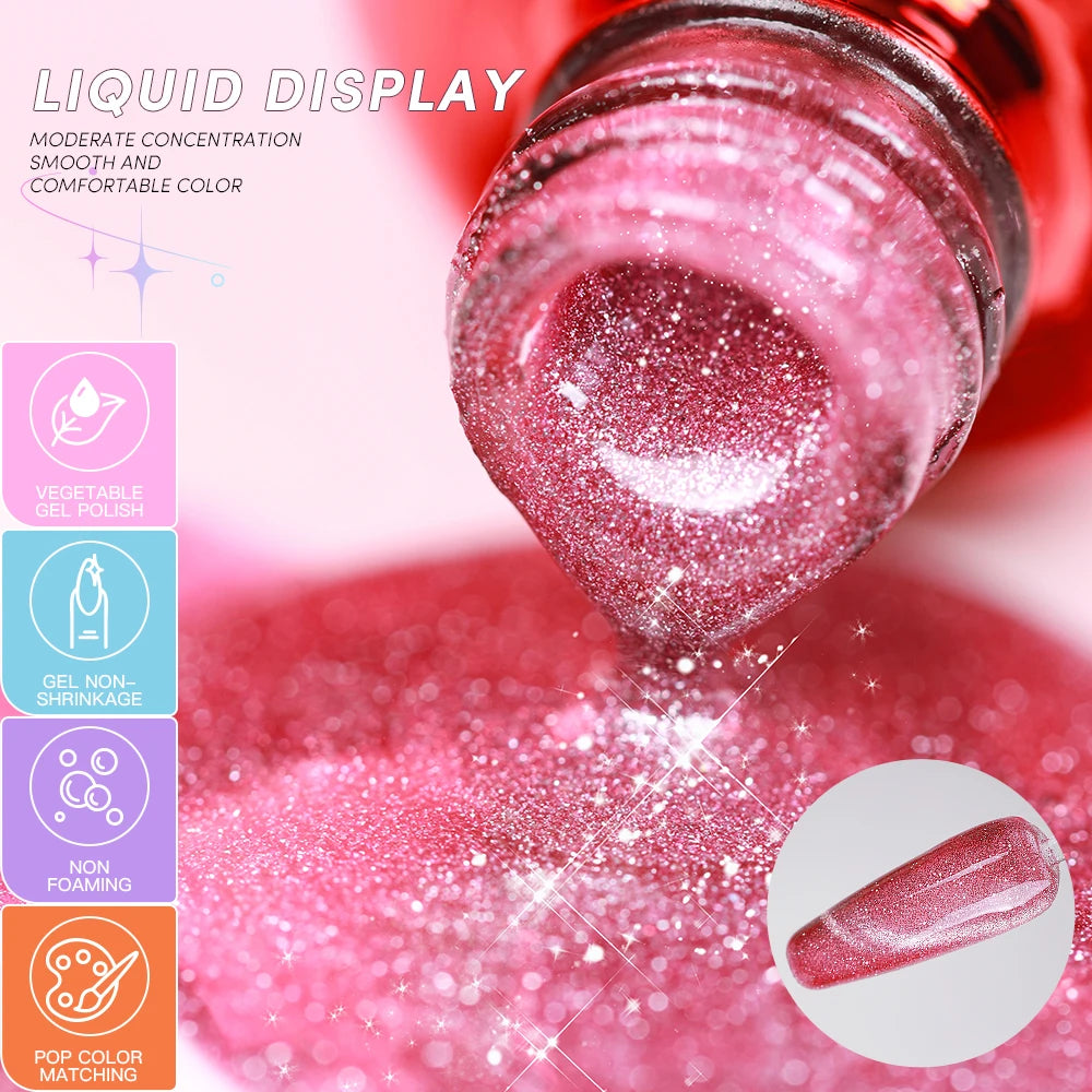 AS 15ml Cat Magnetic Gel Nail Polish Cat Eye Glitter