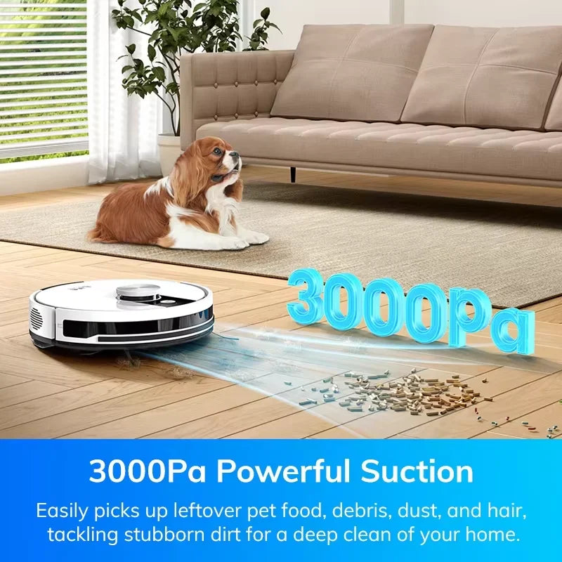 ILIFE A12 Pro Robot Vacuum and Mop Combo, Self Emptying Station for 60 Days, LiDAR Navigation, Home Mapping, No-Go Zones, 2.4G WiFi/App/Alexa/Remote Control, for Hard Floors