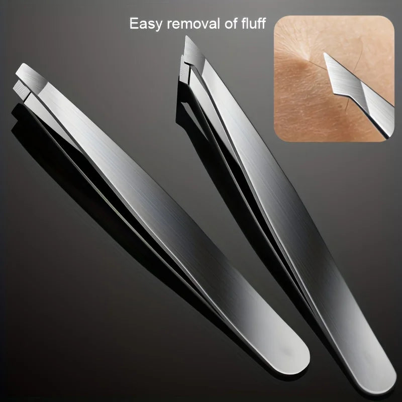 4 Pcs Stainless Steel Eyebrow Forceps Professional, Beauty Tool Set For Facial Hair