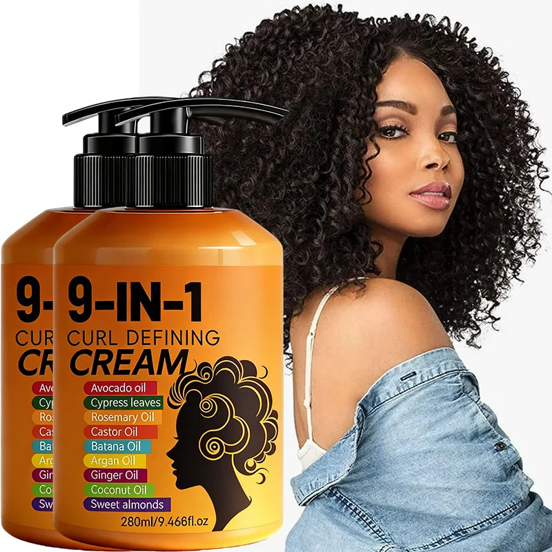 280ml Curly Hair Styling Cream, Moisturizing and Smoothing Formula,