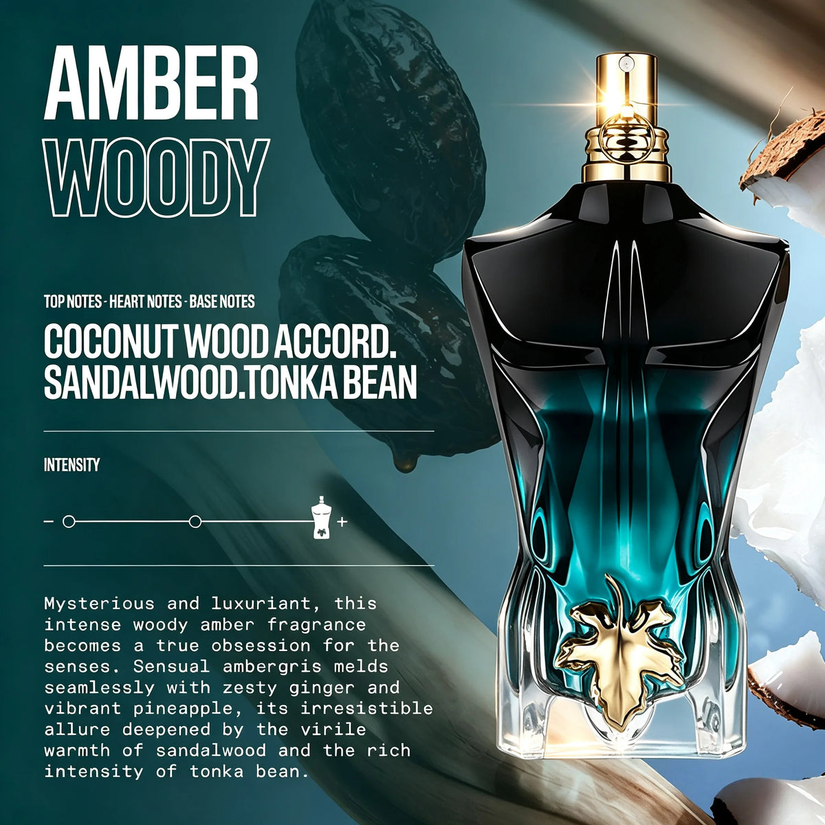 Jean Paul Gaultier Le Beau Le Parfum Intense for Men Infused with Coconut Wood