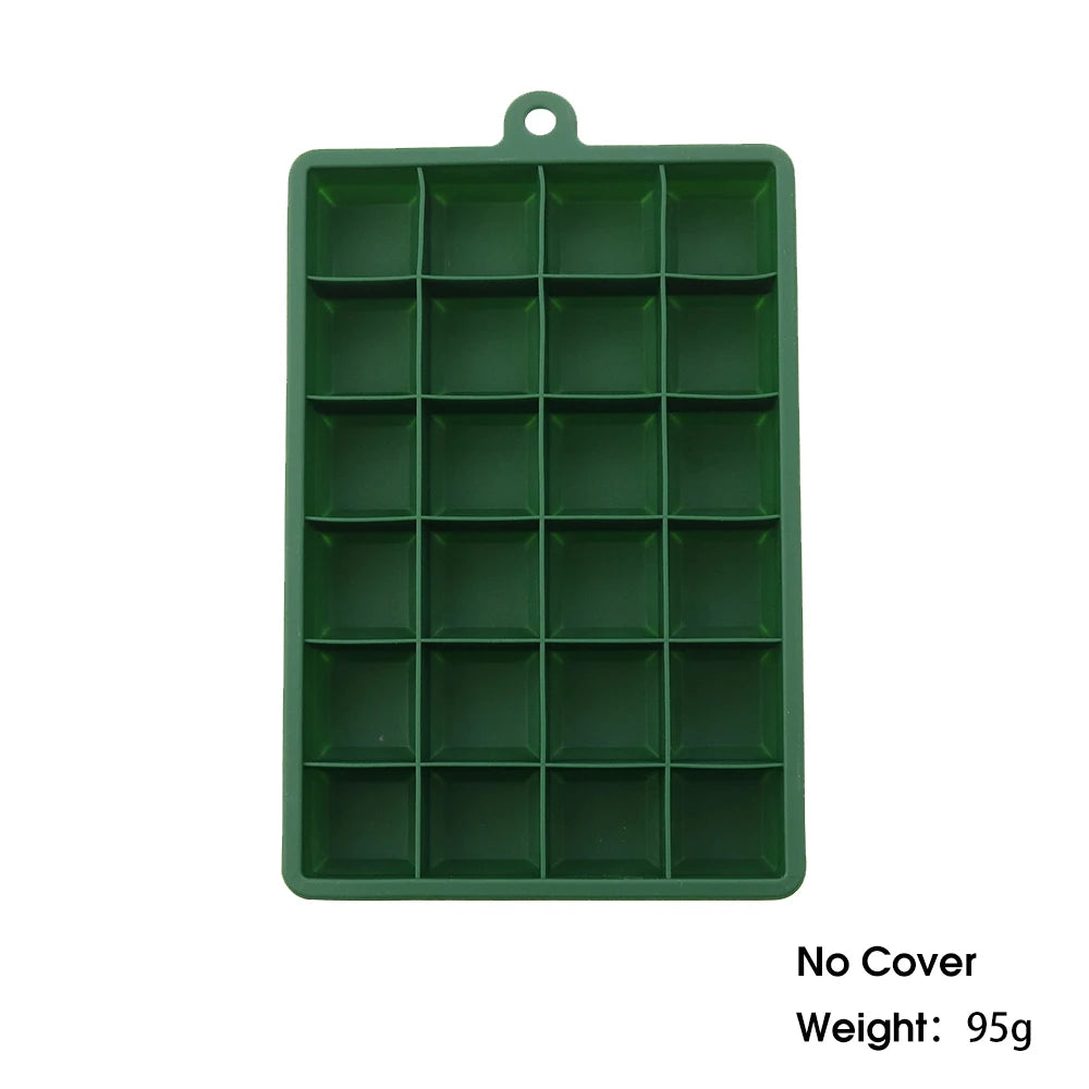 With Lid / No Lid 24-Hole Silicone Ice Tray Square Box Auxiliary
