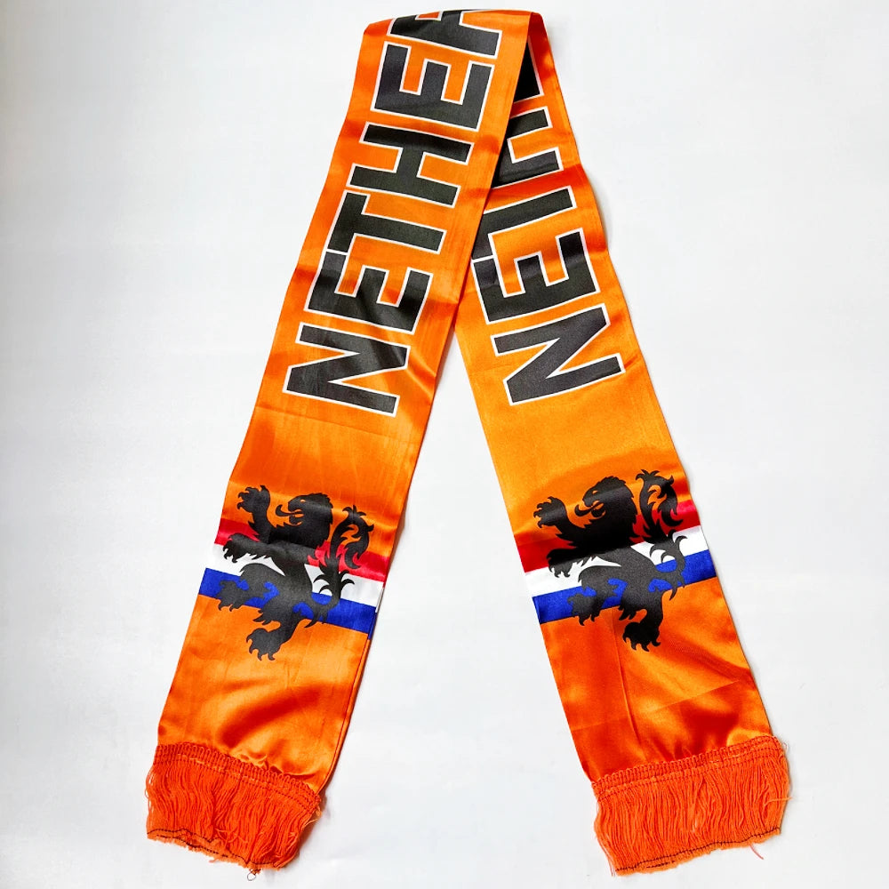 2026 USA MexicoNetherlands scarf flag  14x135cmDouble-sided Printed Satin Iraq  Haiti France scarf flag