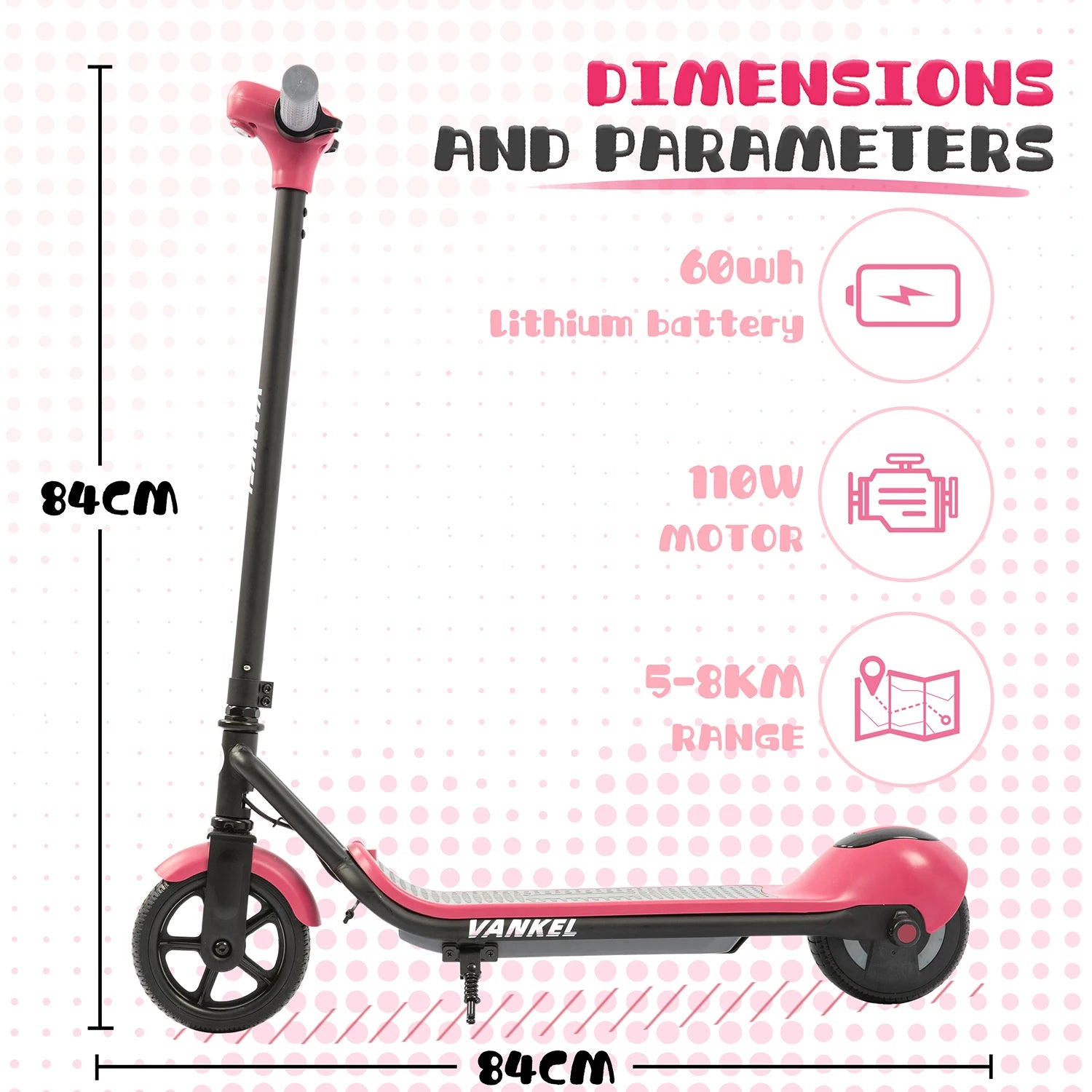 Sinaopus 6.5 Inch Kids Electric Scooter 110W, Foldable E-Scooter for Kids 6+, Bluetooth Music, LED Lights, 14km/h for Boys & Girls,Safe Riding for Children Scooter