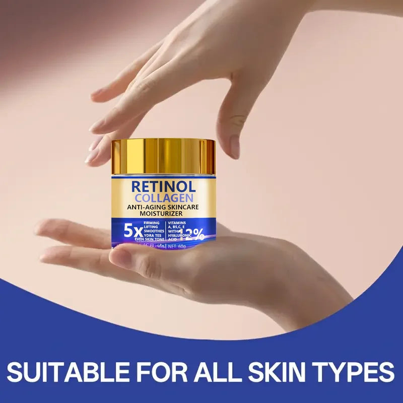 Retinol Collagen Hyaluronic Acid. Anti-Aging Moisturizer 5X Firming Lift.