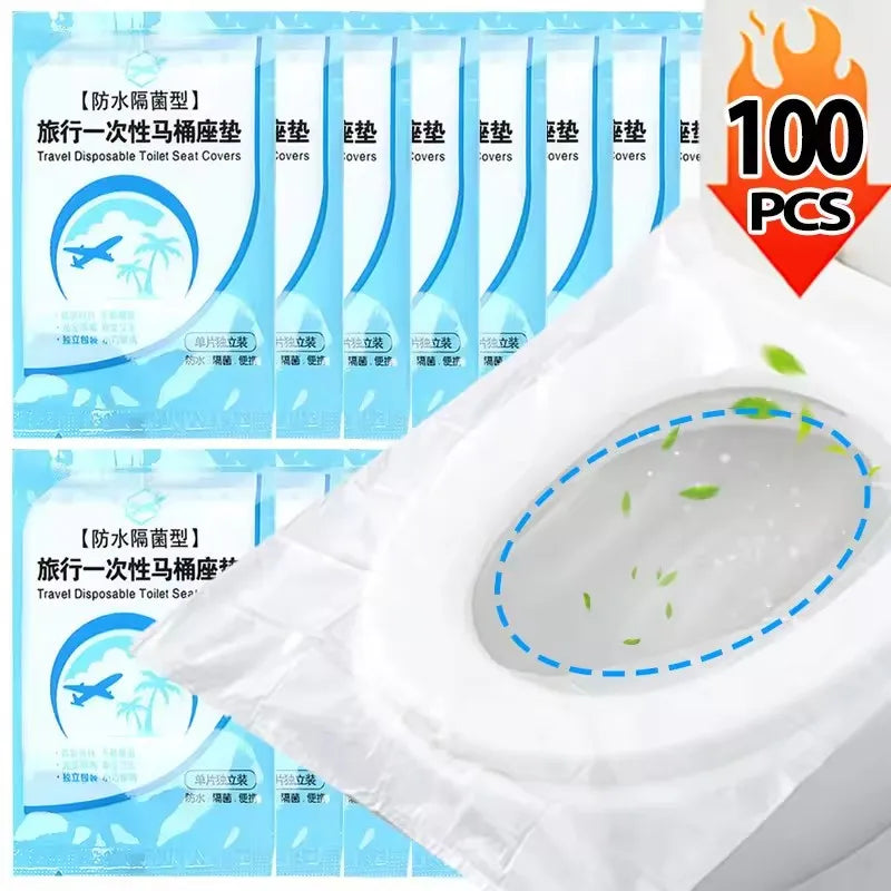 5-100Pcs Disposable Toilet Seat Cover Mat Portable Waterproof Safety
