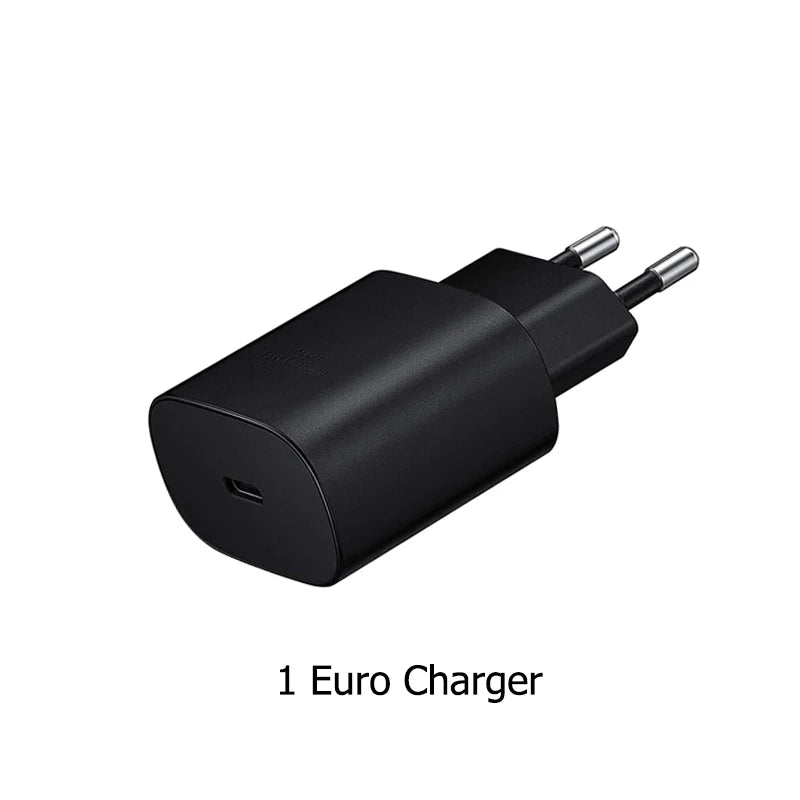 25W USB C Fast Wall Charger with USB C to Type C Fast Charging Cable For IPhone 15 16 Samsu Galax S25 24 S23 S22 S21 S20 Note 10