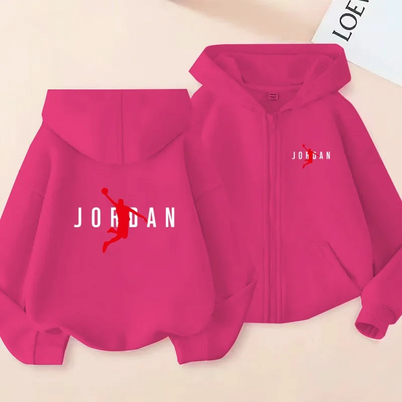 kids Autumn Winter Sweatshirt Basketball Charming Clothing Zipper Style Hoodie Girl Boy
