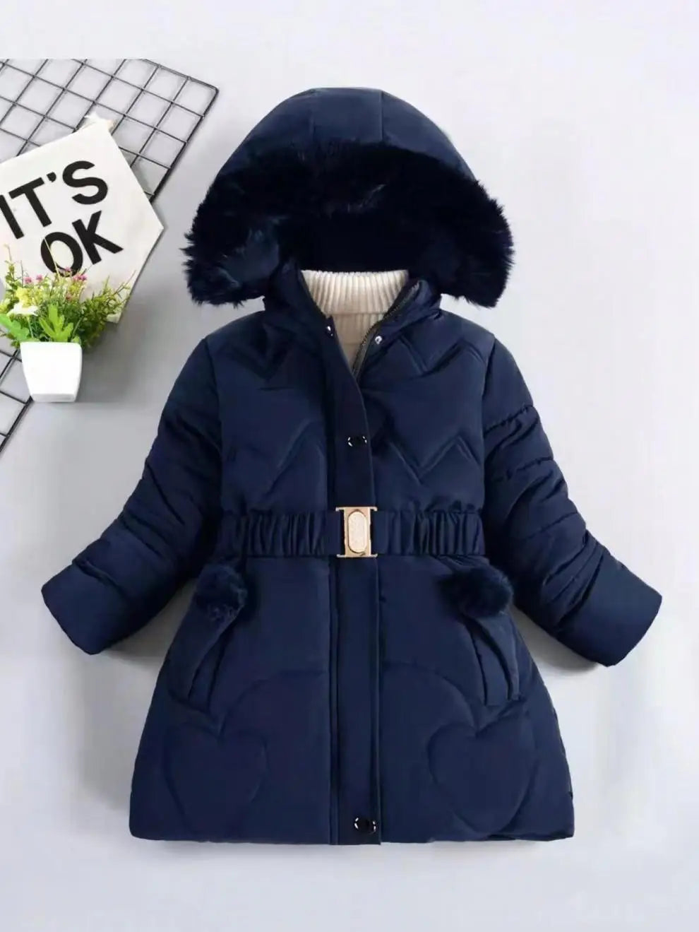 4 5 6 8 10 Years Winter Girls Coat Keep Warm Thicken Kids Jacket Hooded Zipper