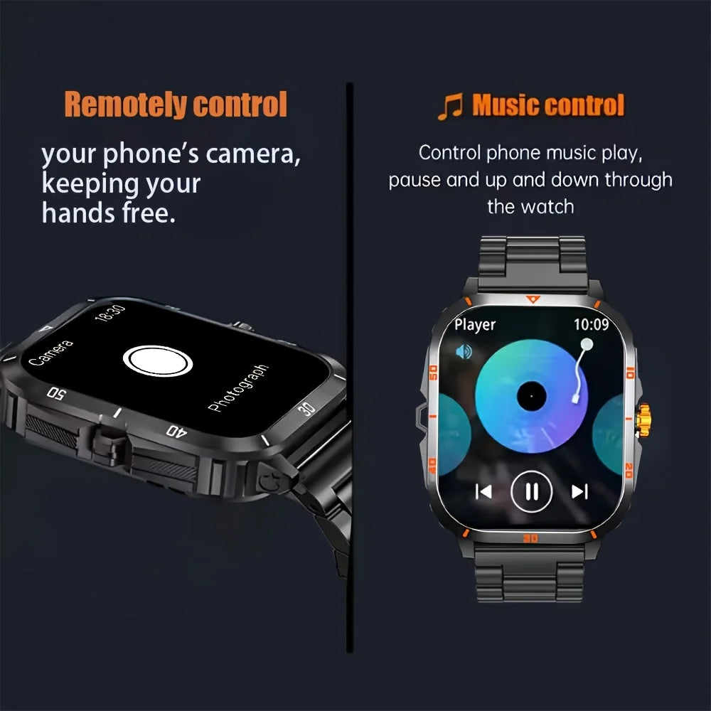 Outdoor Men'S Smart Watch 2.01 Inch Full Touch Screen Display, Wireless Call, Multiple Sports Modes