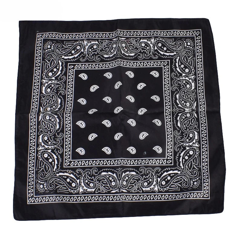 Fashion Hip Hop Wine Red Hair Scarf Unisex Retro Square Scarves Headwear Bandanna Hair Band Neck Wrist Wrap Band Accessories