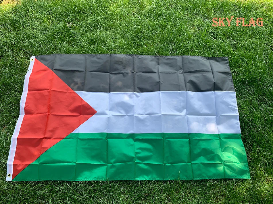 SKY FLAG Large Palestine Flag 150 X 90cm Hanging High Quality Polyester Gaza Palestinian Banner