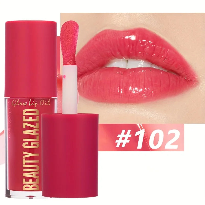 BEAUTY GLAZED 4 Color Moisturizing Lip Oil Moisturizing Lip Gloss Luminous Oil