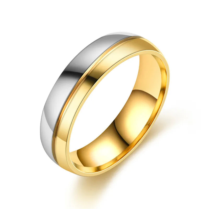 Fashion Stainless Steel Couple Rings For Men Women with Rhinestones