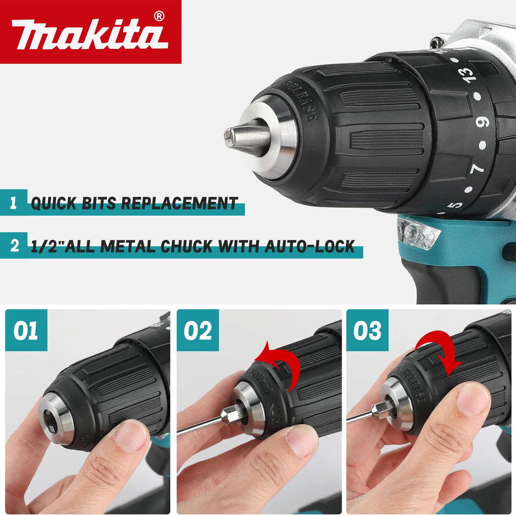 NEW 2026 Makita DDF487 18V Portable Drill,Brushless Motor,40Nm Torque,3 Working Modes,Perfect For Home Renovation