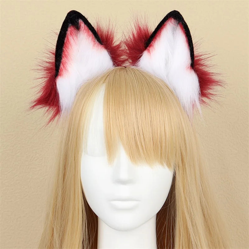 Furry Animal Cat Fox Ear Hair Hoops Adjustable Halloween