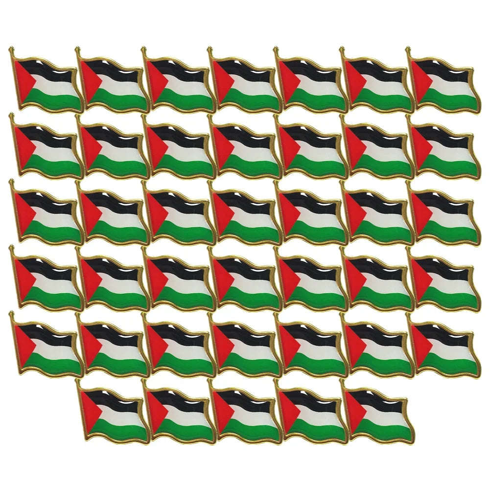 5-80Pcs Palestine Metal Flag Lapel Pin Badges For Clothes Backpack Brooch Delicate Souvenir Badge Pin Palestinian Brooch Gifts
