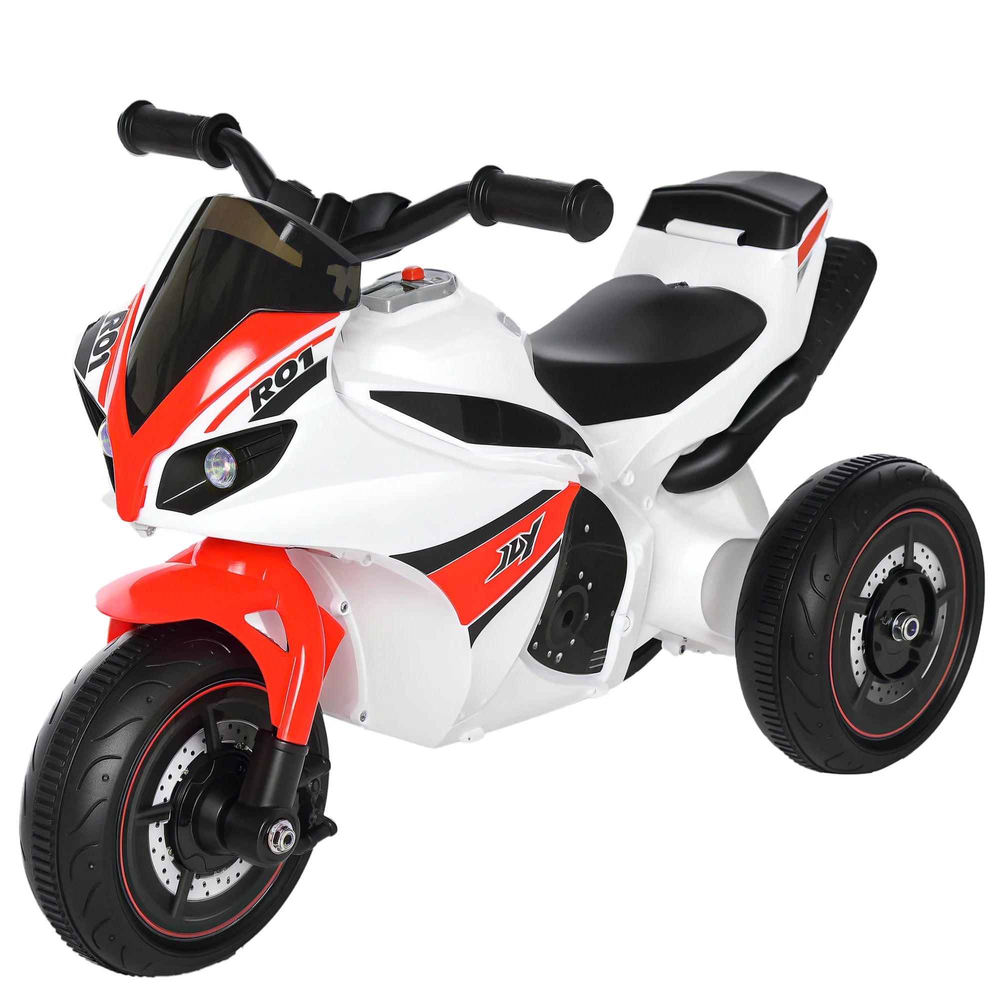 HOMCOM impeller, slide, motorcycle, 18-36 months, music/light, up to 20kg, white/red