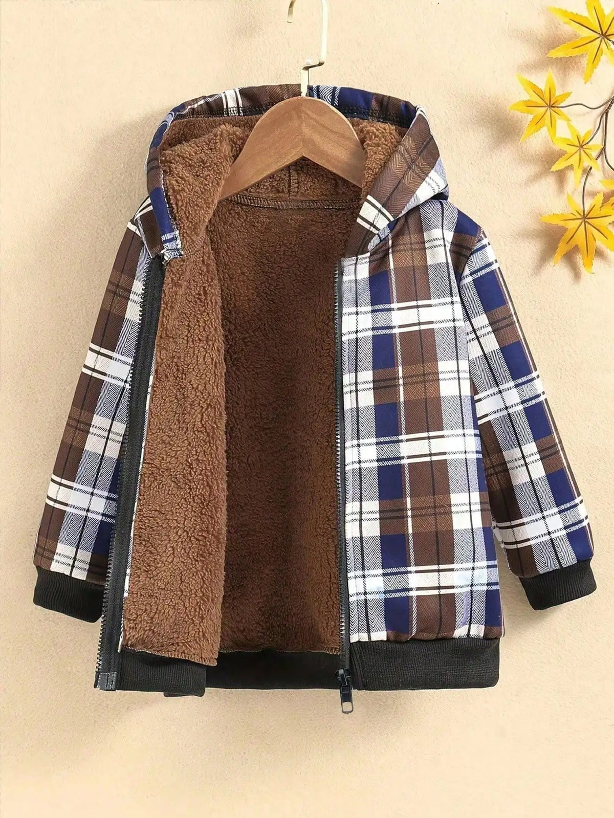 Children's Hooded Jacket Autumn Winter Casual Elegant Fleece