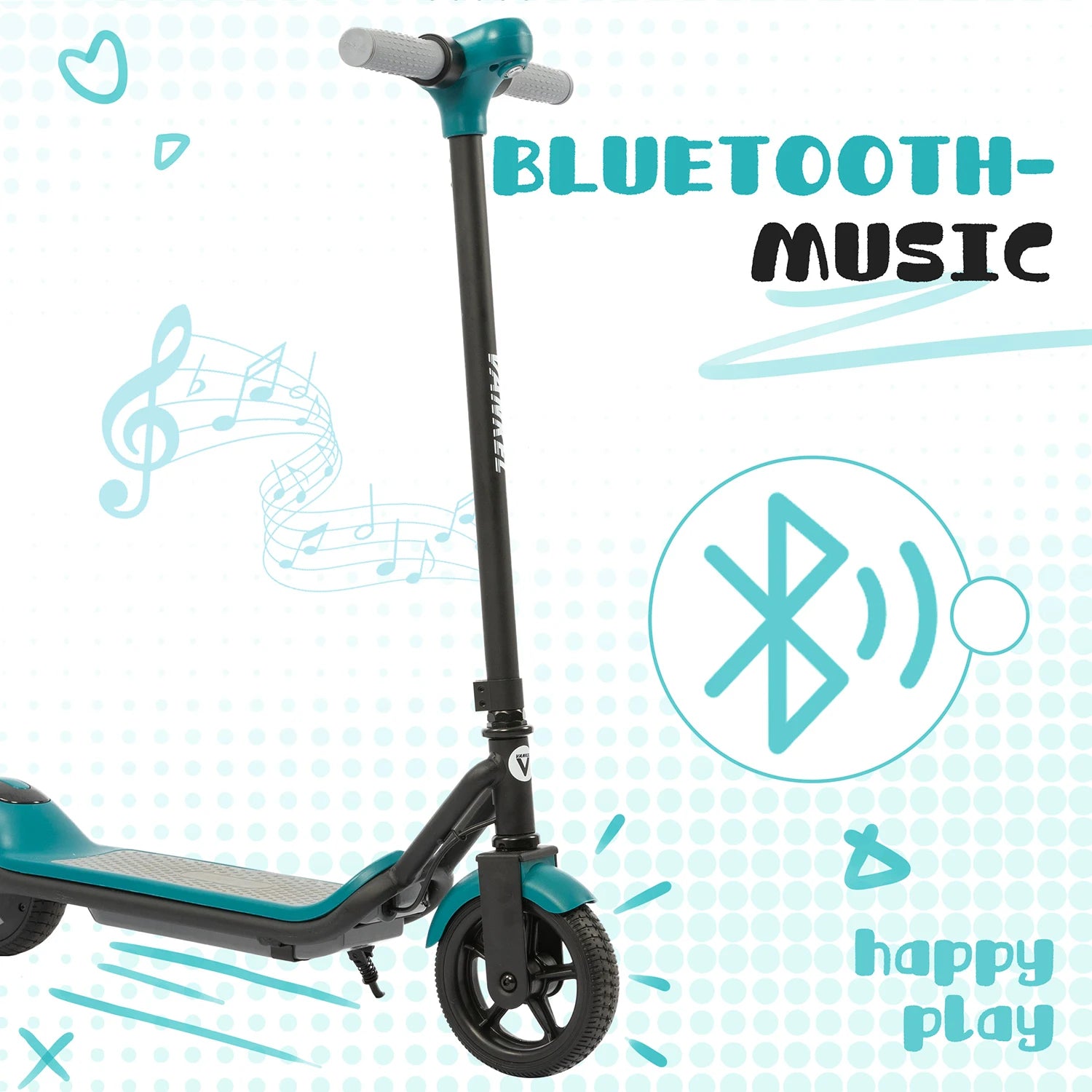 Sinaopus 110W Kids Electric Scooter 6.5 Inch, Foldable Scooter with Bluetooth Music, LED Lights, 14km/h Riding Speed E-Scooter,Safe & Fun Ride for Children