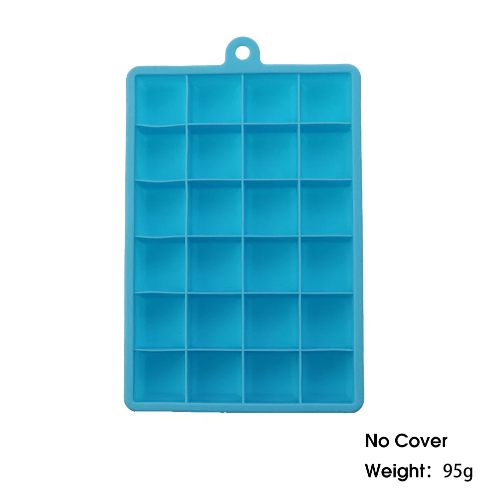 With Lid / No Lid 24-Hole Silicone Ice Tray Square Box Auxiliary