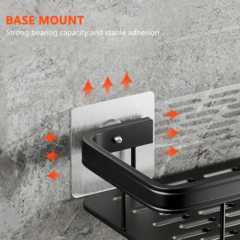Bathroom Storage Rack No Drill Shelves Wall Mount Corner