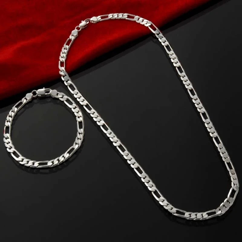 Noble New Arrive 925 Silver 4MM Chain for Men Women Bracelet Necklace