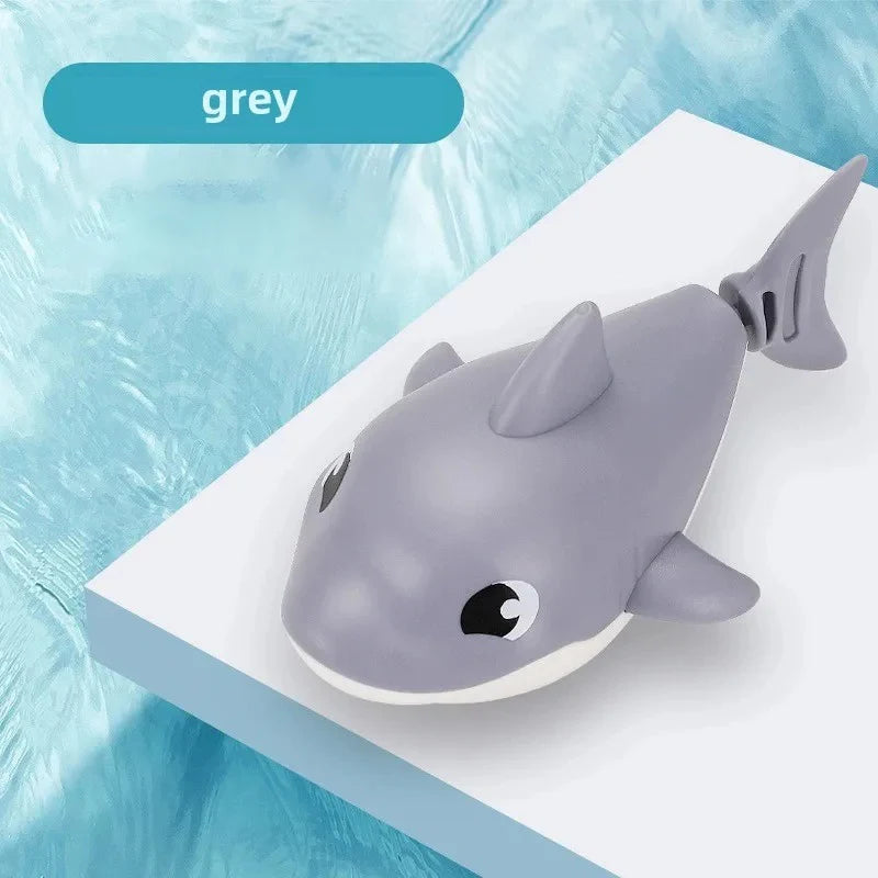 Baby Summer Cartoon Shark Water Play Toy with Wind Up Chain Outdoor Beach Swimming Clockwork Toys Baby Bathroom Toy for Children