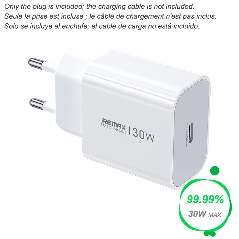30W PD Fast Charger USB C Type C Wall Adapter With 1M 2M Cable Fast Charging For iPhone 16 15 14 Samsung Google Pixel Travel Cha