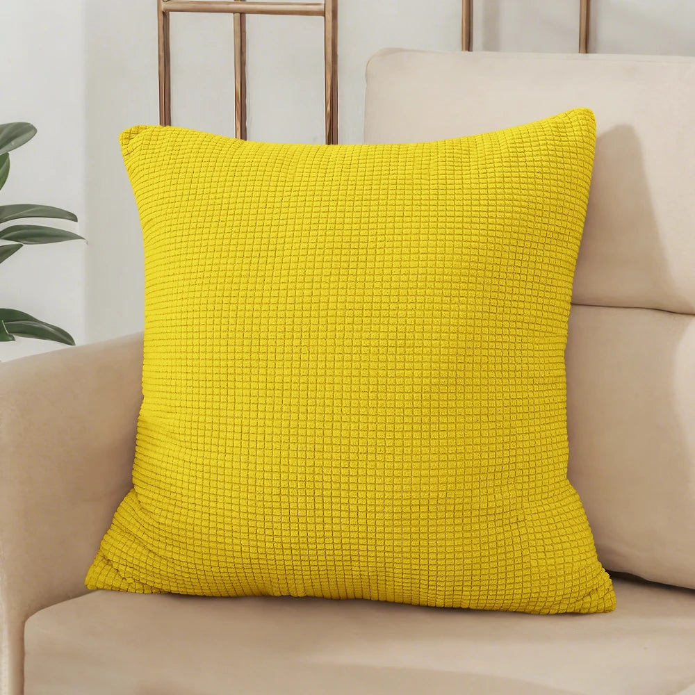 40x40 45x45 50x50 Solid Color Jacquard Pillow Cover for Sofa Office Waist Cushion Cover Home Decorative Pillowcase Decoration