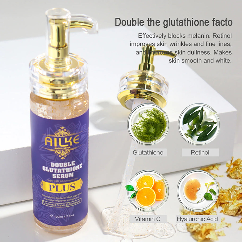 AILKE Double Glutathione Plus Whitening Serum For All Skin Types,