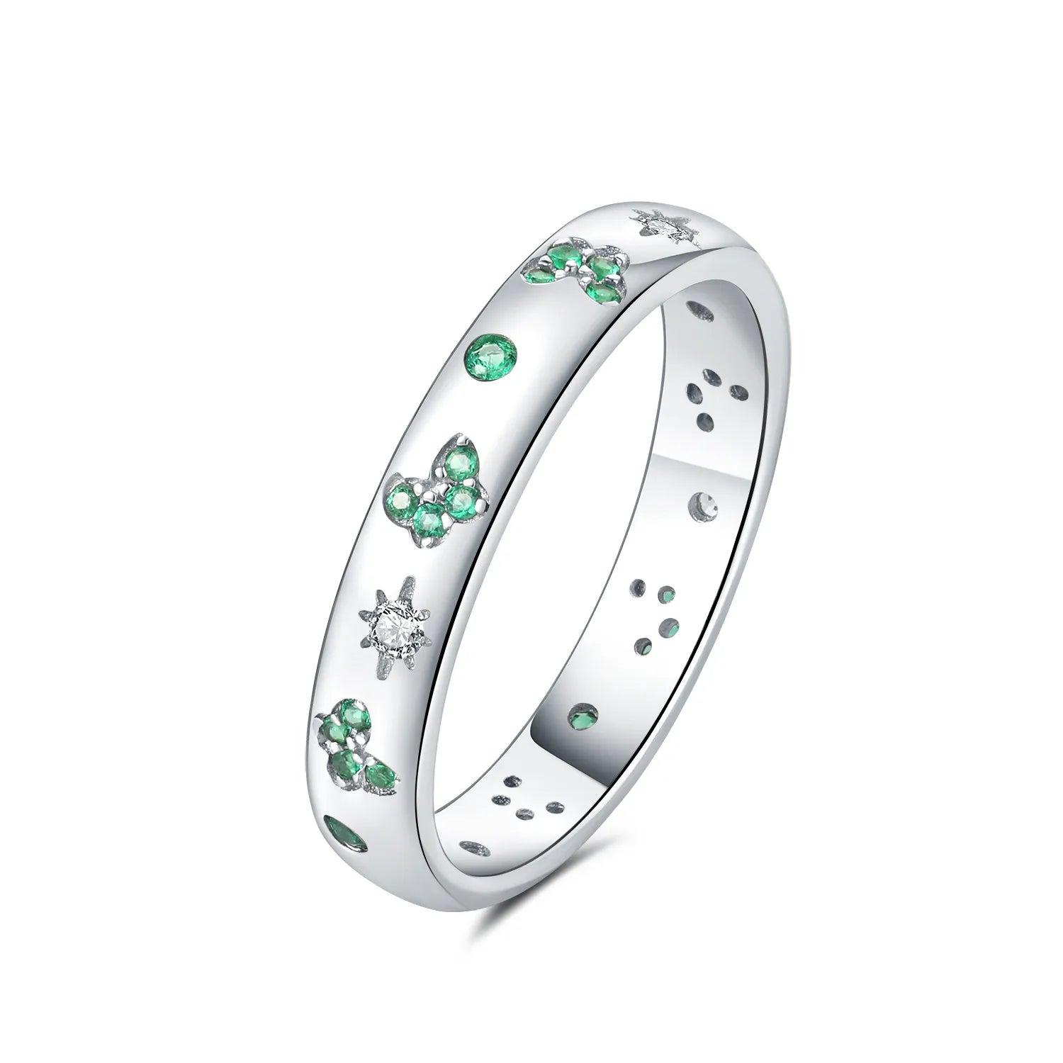 Original Design Sparkling Zircon Butterfly Ring 925 Sterling Silver Elegant Fine Jewelry for Women Wedding Daily Party Gifts