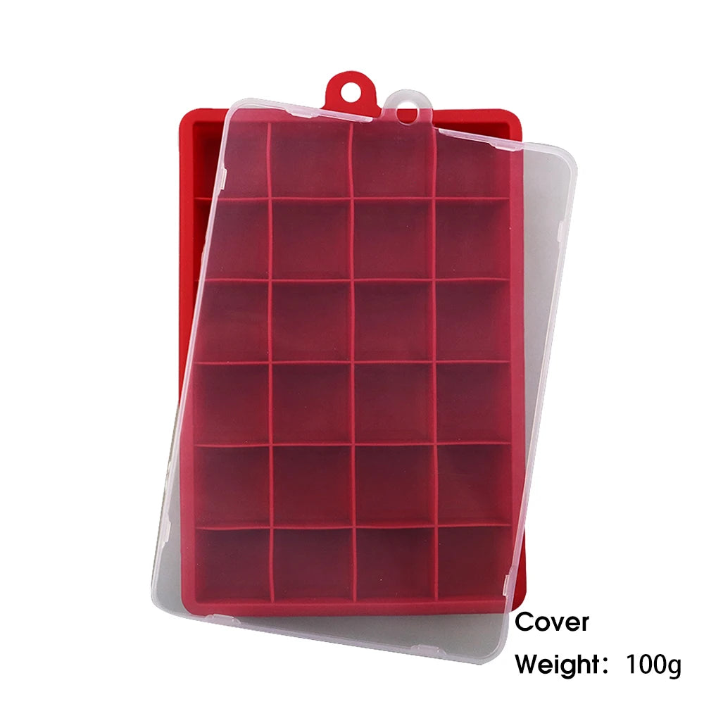 With Lid / No Lid 24-Hole Silicone Ice Tray Square Box Auxiliary