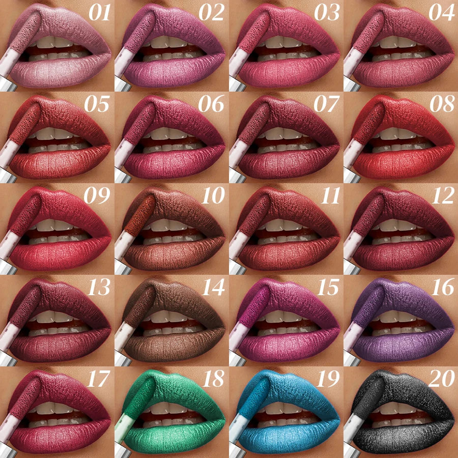 20-colors Glitter Lip Glaze Waterproof Diamond Shimmer Lip Gloss Sparkling