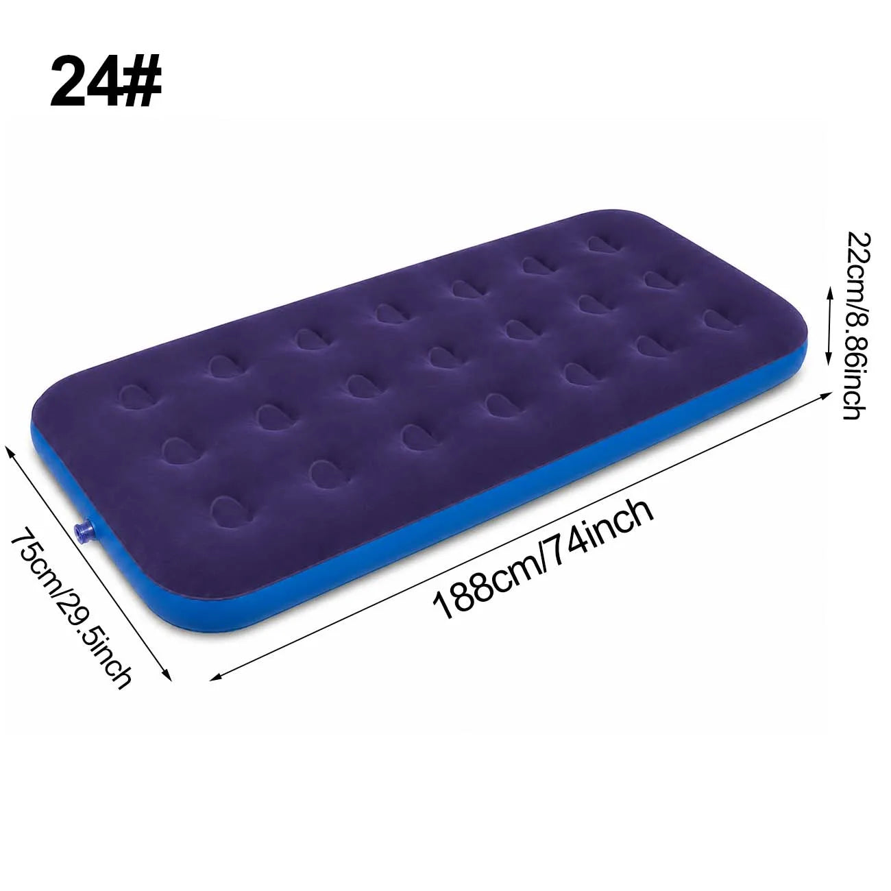 1PC Inflatable Air Mattress Bed with Built-in Pump, Flocked Surface Durable Portable Air Bed for Home Guest Camping Travel
