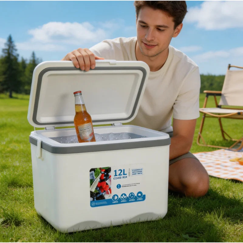 2026 New 12L Fishing Cooler Box Outdoor Ice Box Portable Camping Cooler Container for Hiking Fishing Tackle Storage